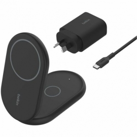 Belkin BoostCharge Induction Charger - For Qi2-enabled Device, iPhone - Input connectors: USB - Magnetic, Foldable WIZ028AUBK