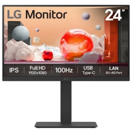 LG 24BA750-B 23.8 100HZ FHD 1920x1080 MONITOR HDMI DP USB-C RJ45 KVM HAS SPK 3YEARS WARRANTY 24BA750-B