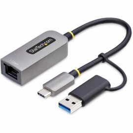 StarTech.com USB-C to to Ethernet Adapter with USB-A Dongle, 10/100/1000Mbps, USB 3.0 to Gigabit Network Adapter, Windows/macOS/Linux - Add an Ethernet port to a USB-C or USB-A computer supporting up to Gigabit speeds w/autonegotiation for 10/100/1000Mbp