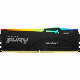 Kingston FURY Beast RAM Module - 32 GB (2 x 16GB) - RGB - DDR5-6000/PC5-48000 DDR5 SDRAM - 6000 MHz Single-rank Memory - CL30 - 1.40 V - On-die ECC - 288-pin - DIMM KF560C30BBEAK2-32