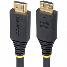 StarTech.com 4.5m (15ft) High Speed HDMI Cable with Gripping Connectors, 4K 60Hz/1440p 144Hz, 18Gbps, UHD HDMI 2.0 Cord, TPE Jacket - High Speed HDMI Cable w/gripping connectors to minimize accidental disconnection; Supports 4K 60Hz w/HDR10/HDCP/ARC; Con