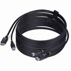 StarTech.com 10ft (3m) DisplayPort and USB 5Gbps KVM Cable, 4K 60Hz, Universally Compatible DP 1.2/USB 3.0 Combo Cable for KVM Switches - KVM cable connects a computer to a Displayport KVM Switch that features USB 5Gbps; Simplifies setup by integrating t