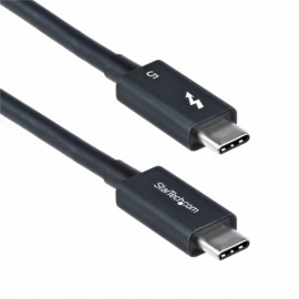 StarTech.com 3ft (1m) Thunderbolt 5 Cable, 80Gbps/120Gbps, 240W PD, 8K 60Hz, Certified Thunderbolt Cable, Compatible w/TB4/USB-C - Certified Thunderbolt 5 Cable supports bidi 80Gbps/8K 60Hz/240W PD; Ideal for high performance laptops/16in MacBook Pro M4;