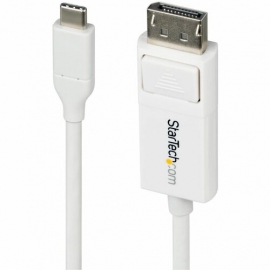StarTech.com 6ft (2m) USB-C to DisplayPort 1.2 Cable, Bidirectional, 4K 60Hz White Video Adapter for Apple MacBook Pro / Air M1 M2 M3 M4 - Reversible USB C to DisplayPort 1.2 cable (USB-C DP Alt Mode laptop to monitor) or DP 1.2 to USB-C display cable, B