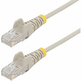 StarTech.com 7m Gray Slim CAT6 Ethernet Cable, Snagless RJ45, UTP, LSZH, 28AWG Pure Bare Copper, Slim Network Patch Cord, Fluke Tested - Slim UTP Cat6 Cable supports 1Gbps and 100W PoE; Ideal for crowded installations; 36% slimmer for improved airflow; L