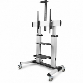 StarTech.com Rolling TV Cart/Stand On Wheels, For 60-100inch Flat Screens and 220lb, Height Adjustable Mobile Trolley Mount/Portable Stand - VESA-compatible, heavy-duty mobile TV stand/trolley supports flat-screen TVs from 60-100in and up to 220lbs - Rol
