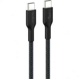 Belkin BoostCharge Pro 2 m USB-C Data Transfer Cable - Cable for iPhone, MacBook, iPad Air, iPad Pro, MacBook Pro - First End: 1 × USB 2.0 Type C - Male - Second End: 1 × USB 2.0 Type C - Male - Black CAB025FQ2MBK
