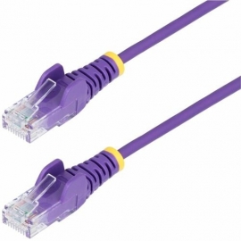 StarTech.com 5m Purple Slim CAT6 Ethernet Cable, Snagless RJ45, UTP, LSZH, 28AWG Pure Bare Copper, Slim Network Patch Cord, Fluke Tested - Slim UTP Cat6 Cable supports 1Gbps and 100W PoE; Ideal for crowded installations; 36% slimmer for improved airflow;