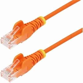 StarTech.com 5m Orange Slim CAT6 Ethernet Cable, Snagless RJ45, UTP, LSZH, 28AWG Pure Bare Copper, Slim Network Patch Cord, Fluke Tested - Slim UTP Cat6 Cable supports 1Gbps and 100W PoE; Ideal for crowded installations; 36% slimmer for improved airflow;