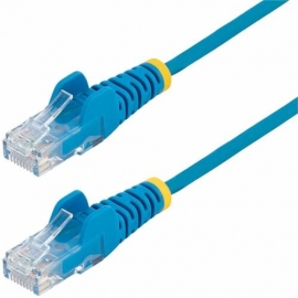 StarTech.com 5m Blue Slim CAT6 Ethernet Cable, Snagless RJ45, UTP, LSZH, 28AWG Pure Bare Copper, Slim Network Patch Cord, Fluke Tested - Slim UTP Cat6 Cable supports 1Gbps and 100W PoE; Ideal for crowded installations; 36% slimmer for improved airflow; L