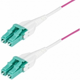 StarTech.com 7m (23ft) LC to LC (UPC) OM4 Multimode Fiber Optic Cable, Erika Violet, 50/125, 100G, Uniboot Fiber Jumper Cord, OFNR Riser - OM4 Multimode LC/LC-UPC Fiber Cable supports up to 100Gbps full duplex; TIA-standard Erika Violet for OM4 identifica