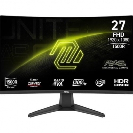 Msi MAG 276CF E20 27inch 200Hz FHD Rapid VA Curved Gaming Monitor, 1920x1080, 16:9, 0.5ms GTG, 3000:1 Contrast, 250 Nits, 1x DP 1.2a, 2x HDMI 2.0b, Adaptive Sync, Curved 1500R, Tilt, VESA 100x100mm MAG 276CF E20