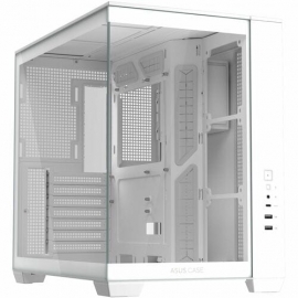 ASUS A32 White ATX dual-chamber case with panoramic design supporting up to 420mm graphics cards in length 360mm radiators and CPU air coolers up to 165mm in height A32 TG WHITE NO FAN