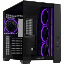 ASUS A32 PLUS Black ATX case offers support for 360mm radiators and 420mm graphics cards with Black or White color options four pre-installed ARGB fans and clean cable management. A32 PLUS TG ARGB BLACK