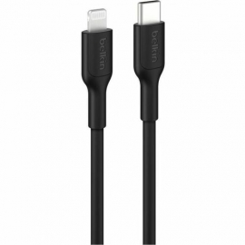 Belkin BoostCharge 1 m Lightning/USB-C Data Transfer Cable - Cable for iPhone - First End: 1 x USB Type C - Male - Second End: 1 x Lightning - Male - MFI - Black CAA021FQ1MBK