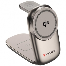 VERBATIM 3 IN 1 WIRELESS DOCKING DESERT TITANIUM 67038