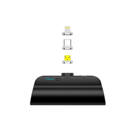 CHOETECH B660-BK 3000mAh Mini Power Bank with 3 Magnetic Connectors (Black)