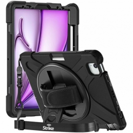 Strike Apple iPad Air 13 2024 Rugged Case with Hand Strap & Lanyard Shoulder Strap - Fits Air 13 2024 Model. CAS-STK APP IPAD AIR 13 2024 RGD HSL