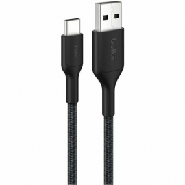 Belkin BoostCharge Pro 2 m USB-C/USB-A Data Transfer Cable - Cable for iPhone, MacBook, iPad Air, iPad Pro, MacBook Pro - First End: 1 × USB Type A - Male - Second End: 1 × USB Type C - Male - Black CAB022FQ2MBK