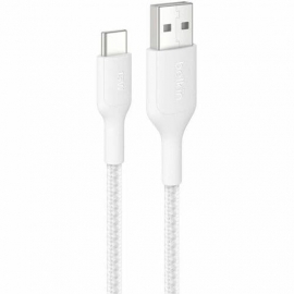 Belkin BoostCharge Pro 2 m USB-C/USB-A Data Transfer Cable - 1 - Cable for iPhone, iPad Pro, iPad Air, iPad mini - First End: 1 × USB 2.0 Type A - Male - Second End: 1 × USB 2.0 Type C - Male - White CAB022FQ2MWH