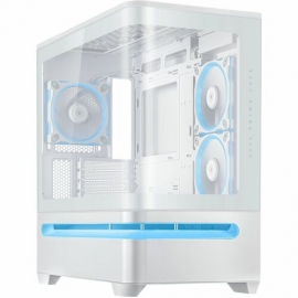 ASUS Prime AP202 MicroATX Case with Tempered Glass, ARGB (White) PRIME AP202 TG ARGB WHITE