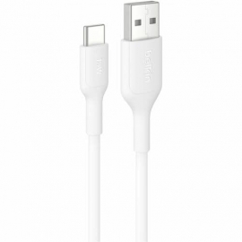 Belkin BoostCharge 1 m USB-C/USB-A Data Transfer Cable - Cable for iPhone, MacBook, iPad Air, iPad Pro, MacBook Pro - First End: 1 × USB Type A - Male - Second End: 1 × USB Type C - Male - White CAB021FQ1MWH