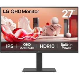 LG 27BA45QB-B 27" Class WQHD LCD Monitor - 16:9 - 27" Viewable - In-plane Switching (IPS) Technology - 2560 x 1440 - 16.7 Million Colours (8-bit) - 363 cd/m² - 5 ms - 75 Hz Refresh Rate - Speakers - Swivel, Height, Pivot - HDMI - DisplayPort - VESA Mount