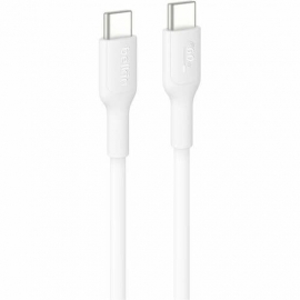 Belkin BoostCharge 15 cm USB-C Data Transfer Cable - Cable for iPhone, iPad Pro, MacBook Pro, MacBook - First End: 1 × ×USB 2.0 Type C - Male - Second End: 1 × ×USB 2.0 Type C - Male - White CAB023FQ0MWH