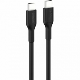 Belkin BoostCharge 15 cm USB-C Data Transfer Cable - Cable for iPhone, iPad Pro, MacBook Pro, MacBook - First End: 1 × ×USB 2.0 Type C - Male - Second End: 1 × ×USB 2.0 Type C - Male - Black CAB023FQ0MBK
