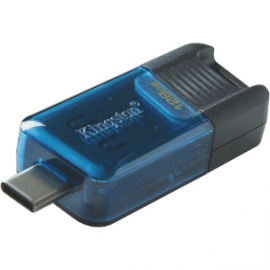 Kingston DataTraveler 80 M DT80M 128 GB USB 3.2 (Gen 1) Type C Flash Drive - 200 MB/s Read Speed - 200 MB/s Write Speed DT80M/128GB