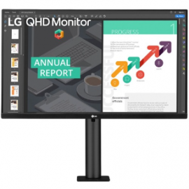 LG 27QN880-B 27" WQHD LCD Monitor - 16:9 - Dark Anthracite - 685.80 mm Class - In-plane Switching (IPS) Technology - WLED Backlight - 2560 x 1440 - 16.7 Million Colours - FreeSync - 350 cd/m² - 5 ms - 75 Hz Refresh Rate - HDMI - DisplayPort - USB Hub 27QN