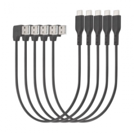 Kensington K65610WW 32.77 cm USB/USB-C Data Transfer Cable - 5 Pack - First End: 1 x 4-pin USB 2.0 Type A - Male - Second End: 1 x 24-pin USB 2.0 Type C - Male - 5 Gbit/s - Shielding - Nickel Plated Connector - VW-1 - 24/32 AWG - Black K65610WW