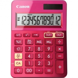 Canon LS-123K Simple Calculator - Dual Power, Large Display - Battery/Solar Powered - Metallic Pink LS123KMPK