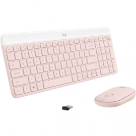 Logitech MK470 Keyboard & Mouse - USB Wireless RF 2.40 GHz Keyboard - Keyboard/Keypad Color: Rose - USB Wireless RF Mouse - Optical - 1000 dpi - 3 Button - Scroll Wheel - Pointing Device Color: Rose - Symmetrical - AA, AAA - Compatible with PC 920-011326