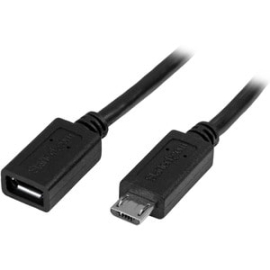 StarTech.com 0.5m 20in Micro-USB Extension Cable - M/F - Micro USB Male To Micro USB Female Cable - Cable For Tablet, Phone, Keyboard/Mouse - First End: 1 X 5-pin Micro USB 2.0 Type B - Male - Second End: 1 X 5-pin Micro USB 2.0 Type B - Female - 480 Mbi
