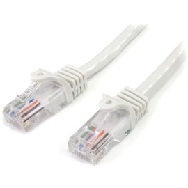 StarTech.com 3 M White Cat5e Snagless RJ45 Utp Patch Cable - 3m Patch Cord - Cable For Network Device, Hub - First End: 1 X Rj-45 Network - Male - Second End: 1 X Rj-45 Network - Male - Patch Cable - Gold Plated Contact - Cm - 24 Awg - White 45PAT3MWH
