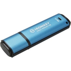 IronKey Vault Privacy 50 Series IKVP50 32 Gb USB 3.2 (Gen 1) Type A Flash Drive - Blue - 256-bit Aes - Taa Compliant - 250 MB/s Read Speed - 180 MB/s Write Speed IKVP50/32GB