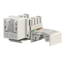 CAT6 RJ45 Keystone Jack With Dust Shutter 90° | 10 Pack White 010.004.0011