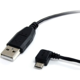 StarTech.com 1 Ft Micro USB Cable - A To Left Angle Micro B - Cable For Smartphone, Digital Camera, Pda, Tablet, Gps - First End: 1 X USB 2.0 Type A - Male - Second End: 1 X 5-pin Micro USB 2.0 Type B - Male - 480 Mbit/s - Shielding - 24/30 Awg - Black U