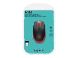Logitech M190 Wireless Mouse Plug And Play, 2.4GHZ Nano Receiver - Red - 1YR Wty 910-005915