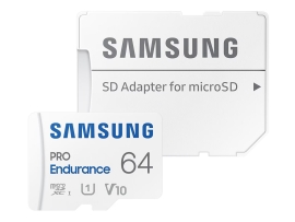 Samsung (Pro Endurance) 64GB Micro Sd Card W/ADAPTER, CL10, 100R/30W MB/s, 5YR Wty MB-MJ64KA/APC