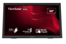 ViewSonic 24” TD2423 IR 10 Point Touch Advanced Ergonomics, Magnetic Pen Holder, 40 Degrees Tilt, 7H Hardness Vesa 100, Glove, Multi Os Touch Monitor TD2423