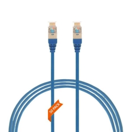 0.25m CAT6A RJ45 S/Ftp Thin Lszh 30 Awg Network Cable | 50 Pack Blue 004.300.0000.50PACK