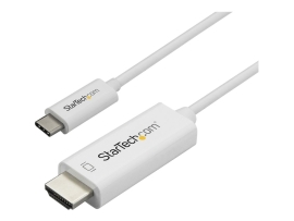 Startech.Com 1M USB-C (T/Bolt3) To HDMI Adapter Cable, 4K, White, 3YR CDP2HD1MWNL
