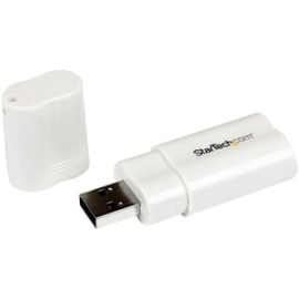 StarTech.com USB 2.0 To Audio Adapter - Sound Card - Stereo - Hi-Speed USB - 1 X Type A USB 2.0 USB Male - 1 X Mini-phone Audio In Female, 1 X Mini-phone Audio Out Female - White Icusbaudio