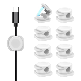 Choetech Mcc001-Wh 6 Pack Professional Grade Magnetic Lock Cord Holder Clips White ELECHOMCC001WH