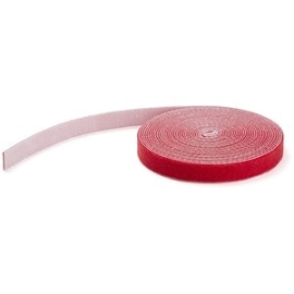 25ft Hook And Loop Roll - Cut-to-Size Reusable Cable Ties - Bulk Industrial Wire Fastener Tape /Adjustable Fabric Wraps Red / Resuable Self Gripping Cable Management Straps (HKLP25RD) HKLP25RD