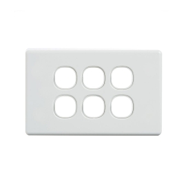 4C | Classic 6 Gang Switch Grid And Cover Plate - White 040.000.0026
