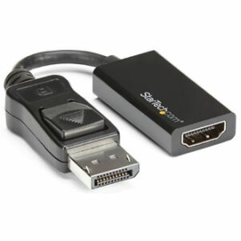 StarTech.com DisplayPort To HDMI Adapter, 4K 60Hz Active DP 1.4 To HDMI 2.0 Video Converter For Monitor/Display, Latching DP Connector - 1 X 20-pin DisplayPort 1.4 Digital Audio/Video - Male - 1 X 19-pin HDMI 2.0 Digital Audio/Video - Female - Black DP2H
