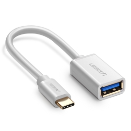 Ugreen USB Type-C Male To USB 3.0 Type A Female Otg Cable - White 15CM (30702) ACBUGN30702